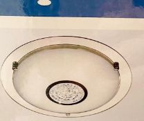 1 x Searchlight LED flush chrome/mirror finish with a frosted white glass with decorative glass inse