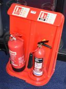 2 x Fire Extinguishers With Stand - Includes 6L Foam and 2kg Carbon Dioxide - Ref: FF155 D - CL544 -