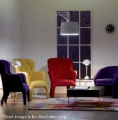 1 x Retro 60s-Style Crescent Floor Lamp In White - WH2 A3A/MEZ - Brand New Boxed Stock