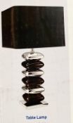 1 x Searchlight Table Lamp in a chrome finish with black - Ref: 4318CC-1 - New And Boxed Stock - MEZ
