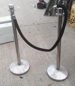2 x Barriers With Velvet Rope (broken) - Pre-owned, Taken From An Asian Fusion Restaurant - Ref: MC6