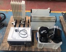 1 x Assorted Pallet of Appliances, Including: Heaters (3x), Microwave (1x) and Coffee Machines (2x)