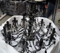 1 x Bejeweled 12-light Chandelier In Black - Dimensions: Drop 70cm / Diameter 75cm - Recently Taken