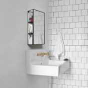 1 x Umbra 'CUBIKO' Sleek Modern Mirrored Medicine Cabinet With A Black Metal Frame - Dimensions: 61