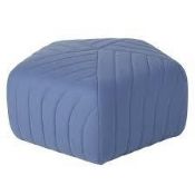 1 x 'Charlie' Luxurious Oversized Pouffe / Lounge Table - Upholstered In A Light Blue Cashmere - Dim