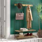 1 x GIRO Industrial-style Freestanding Coat Rack / Hallway Stand In Wood And Metal - Brand New Boxed