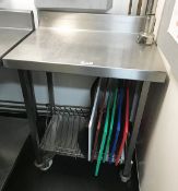 1 x Prep Table On Castors - H90 x W70 x D51 cms - CL554 - Ref IM291 - Location: Altrincham WA14