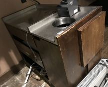 1 x Restaurant Service Station With Stainless Steel Top and Bin Chute - H95 x W110 x D60 cms - CL554