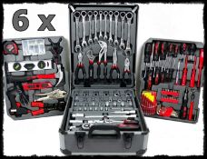 Job Lot 6 x Muller Kraft 186 Piece Tool Kits With Alutrolley Tool Cases - Chrome Vanadium Steel