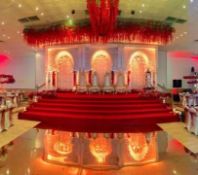 Impressive 'Maharaja' 3-Panel 30ft Wide Commercial Stage Set Backdrop Featuring 18 Pillars