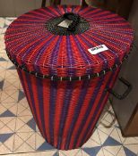 1 x Decorative Woven Basket With Lid - CL554 - Ref IM268 - Location: London E1