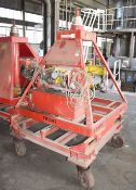 1 x Mobile Hydraulic Lifting Ram With Heavy Duty Trolley and Hand Control Unit - SWL 1 Ton