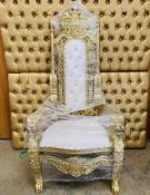 A Pair Of Gilt Lion Thrones - Dimensions: 180cm (h) x 88cm (w) - Pre-owned - Ref: LOT081