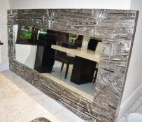 1 x Abstract Artisian Wall Mirror With Mosiac Mirrored Inserts - Fantastic Focal Piece For Your Home