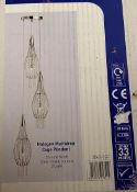 1 x Searchlight Halogen Multidrop Cage Pendant in chrome - Ref: 3243-3CC - New and Boxed - RRP: £240
