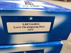 2 x Sets of Euro Spec Lever Handles on Unsprung Rose - Brand New Stock - Product Code:
