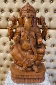 1 x Solid Wood Ganesh Statue - Dimensions: 92x44cm - Ref: Lot 10 - CL548 - Location: Leicester