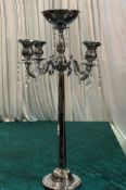 4 x 85cm Tall Silver Candlestands - Dimensions: 85x45cm - Ref: Lot 74 - CL548 - Location: Near