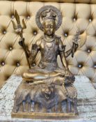 1 x Brass Shiva Statue - Dimensions: 46x30cm - Ref: Lot 20 - CL548 - Location: Leicester LE4All