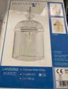 1 x Searchlight Lantern in chrome and glass - Ref: 5131CC - New and Boxed - RRP: £120.00