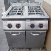 1 x HOBART Twin Electric Noodle / Pasta Cookers With Baskets - Capacity: 2 x 42 Litres - Dimensions: