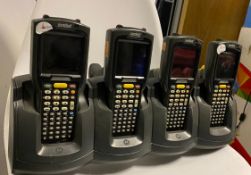 4 x Symbol MC3090 Handheld Mobile Computer Barcode Scanner & Quad Slot Charger - Used Condition -