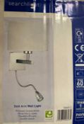 1 x Searchlight Dual Arm Wall Light in chrome- Ref: 3550CC - New and Boxed - RRP: £100