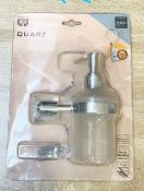 7 x Assorted ENZO RODI Frosted Glass Liquid Soap / Cup Holders - Chrome Finish - Unused Sealed Stock