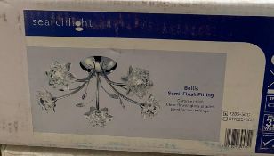 1 x Searchlight Bellis II Semi-flush fitting in chrome - Ref: 9285-5CC - New and Boxed - RRP £100