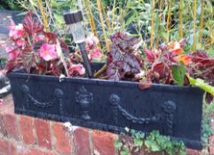 1 x Cast Iron decorative and ornate planter - 60 x 21 x height 15cm - Ref: JB110 - Pre-Owned - NO VA
