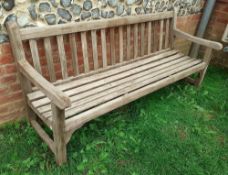 1 x Green Brothers 'Lister' Solid Teakwood Garden Bench - Dimensions: L183cm x 65cm x Height 85cm (a