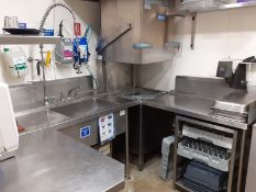 1 x Winterhalter PT-M Commercial Pass Through Dishwasher With Inlet and Outlet Tables, Pre-Wash Sink