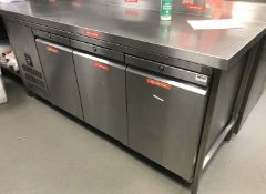 1 x Williams Jade HJC3SA Triple Door Under Counter Refrigerator With Bespoke Stainless Steel Prep