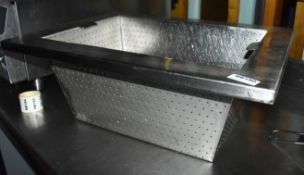2 x Large Stainless Steel Food Prep Strainers - Sizes H25xW50xD65cms / H26xW43xD56cms - Ref: RB190 &