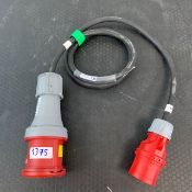 1 X 32Amp 3 Phase To 63Amp 3 Phase Adapter 1M - Ref: 1375 - CL581 - Location: Altrincham WA14Items