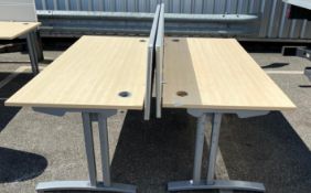1 x Assorted Office Set Including: 2 x Birch Desksand 2 x Grey Dividers -Location: Altrincham WA14