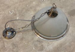 1 x Searchlight American Diner Pendant in Satin Silver - Ex Display - Location: Altrincham WA14