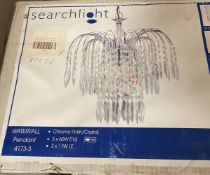 1 x Searchlight Waterfall Pendant in chrome - Ref: 4173-3 - New and Boxed - RRP: £260.00