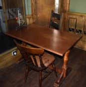 1 x Restaurant Pub Table With Two Chairs and Industrial Light Fitting With Pipe Design and 240v Plug