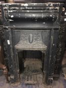 1 x Stunning Antique Victorian Cast Iron Fire Surround With Ornate Insert - Dimensions: Height 107cm
