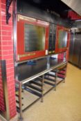 1 x Tom Chandley Double C5 60X40 Pie Oven With Stainless Steel Baking Tray Prep Bench - CL455 -