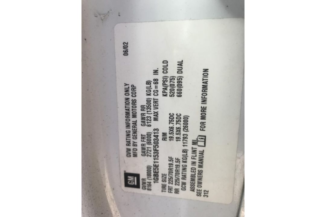 2003 Chevrolet C5500 Flatbed VIN: 1GBE5E1153F503413 Odometer States: 20314 - Image 6 of 6