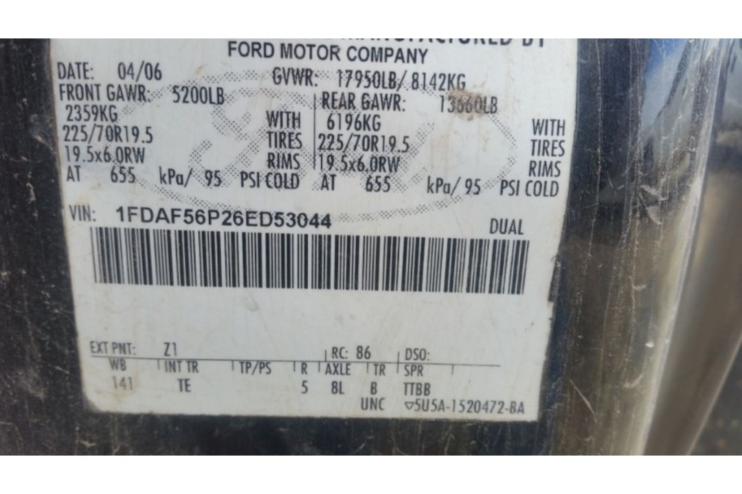 2006 Ford F-550 Service Trucn VIN: 1FDAF56P26ED53044 Odometer States: 27043 - Image 7 of 7
