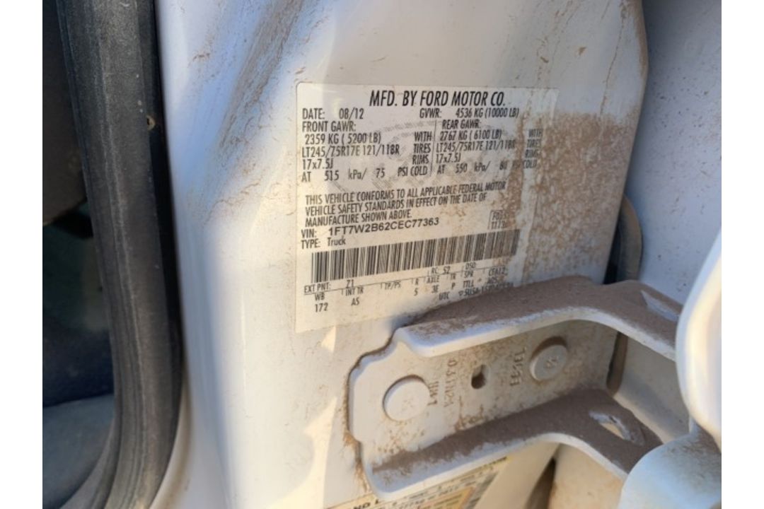 2012 Ford F250 XL Crewcab VIN: 1FT7W2B62CEC77363 Odometer States: Unk Color - Image 6 of 6