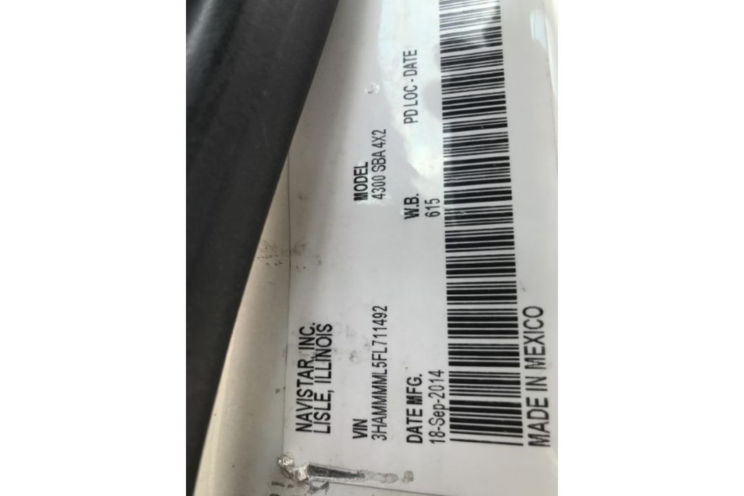 2015 International 4390 Sba Refrigerated Box VIN: 3HAMMMML5FL711492 Odomete - Image 7 of 7