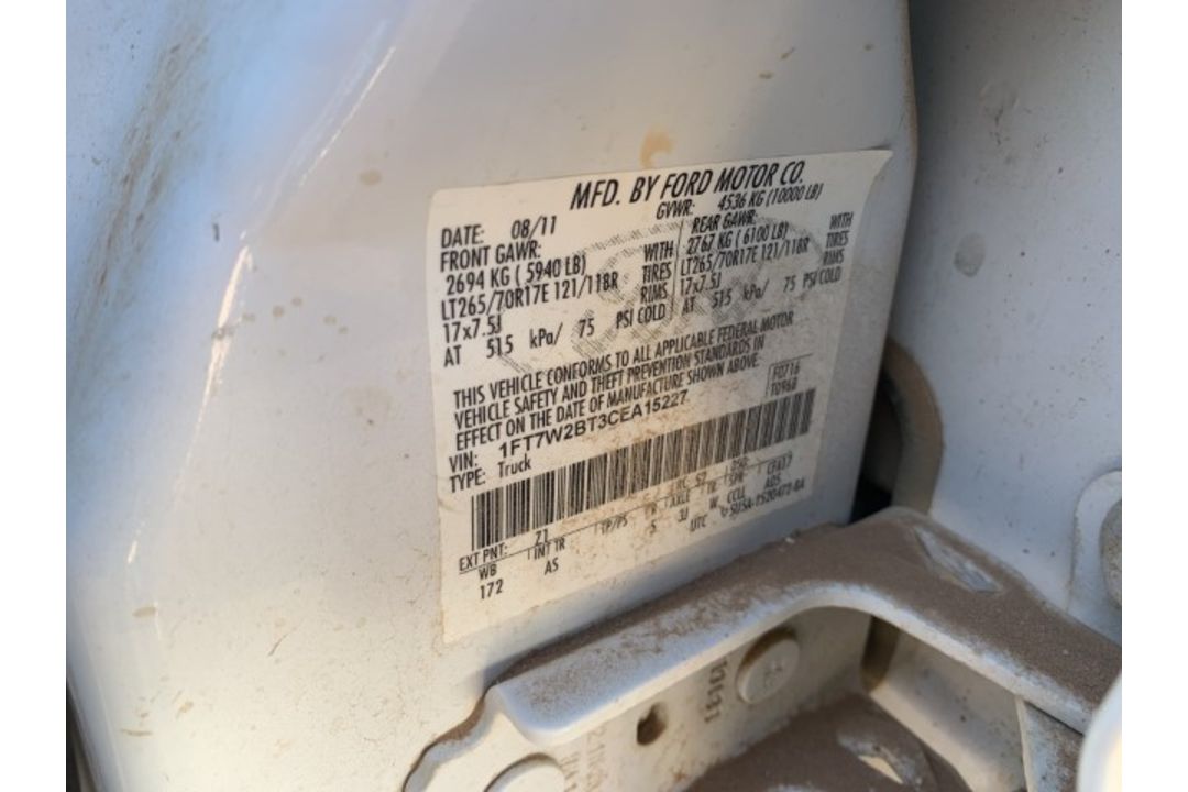 2012 Ford F250 XL Crewcab 4x4 VIN: 1FT7W2BT3CEA15227 Odometer States: 19273 - Image 7 of 7