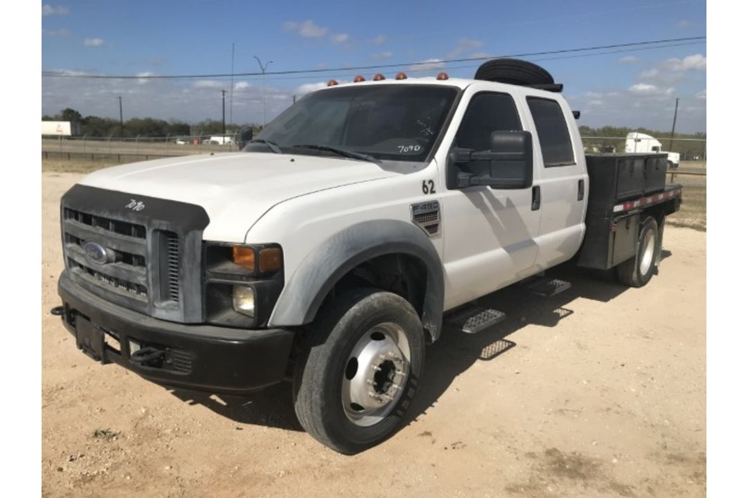 2008 Ford F-450 Flatbed VIN: 1FDXW46R38EA51979 Odometer States: 90006 Color - Image 1 of 6