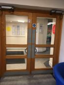 Double fully glazed automatic fire door