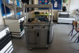 Victor hot food cupboard with hot plate and heated canopy over