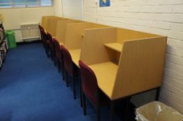 7 x single study units each with chair